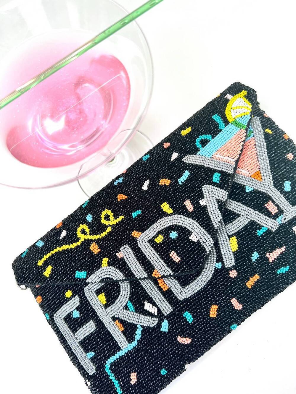 NEW AMERICA & BEYOND women's friday clutch in black